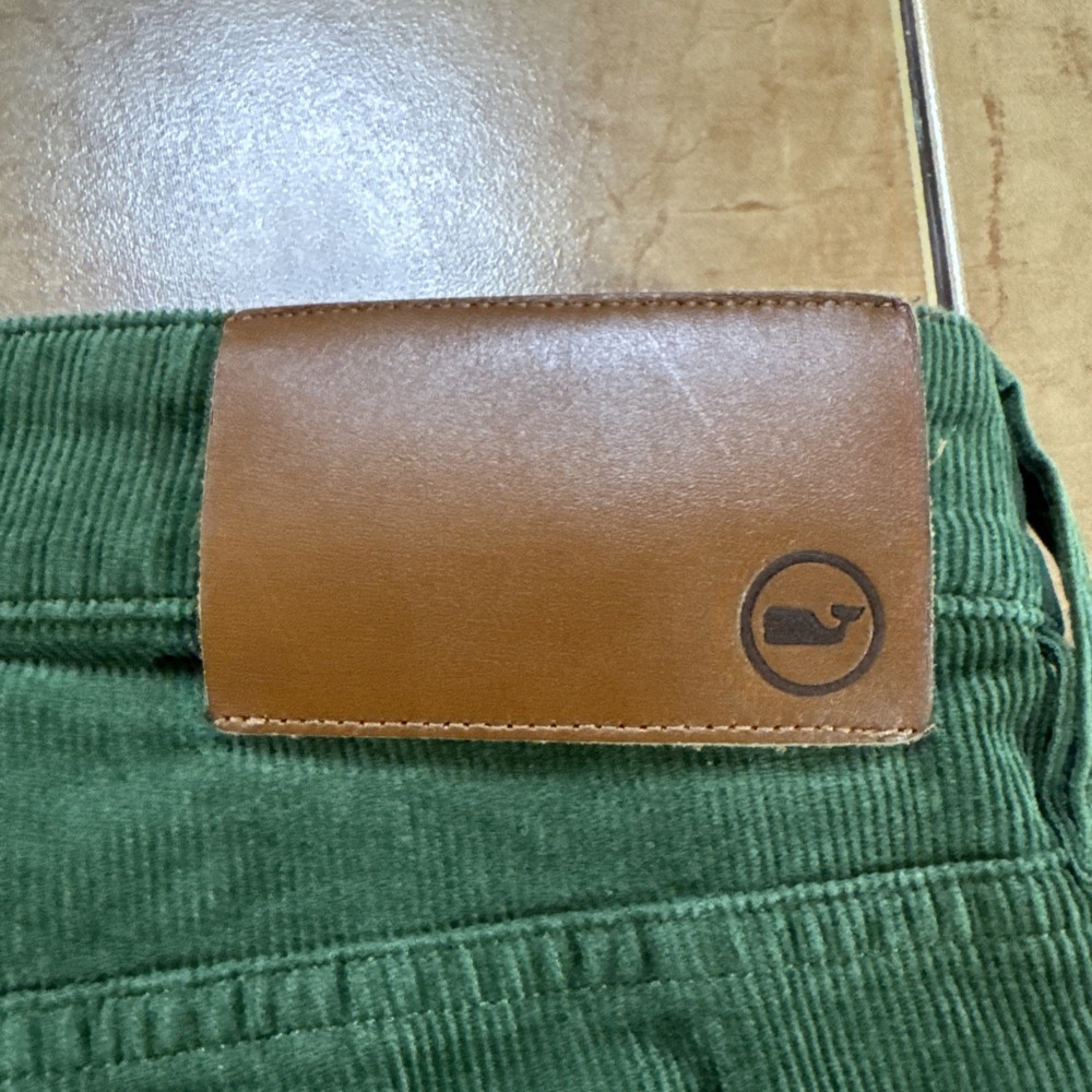 Vineyard Vines Green Corduroy Pants Mens Sz 36 x 30 Five Pocket Straight Preppy - Picture 5 of 9